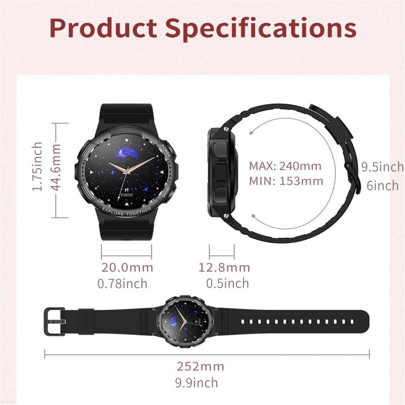 KUMI K6 Smartwatch 1.3" Amoled Screen 100+ Exquisite Dial Bluetooth Call IP68Waterproof Sleep Blood Oxygen Monitor for Man Woman - Image 5