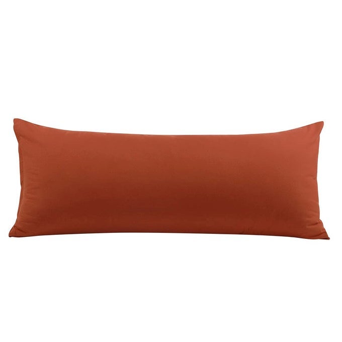 BODY PILLOW COVER 110 GSM BRUSHED MICROFIBER ZIPPER CLOSURE RUST COLOR 20X54 LONG