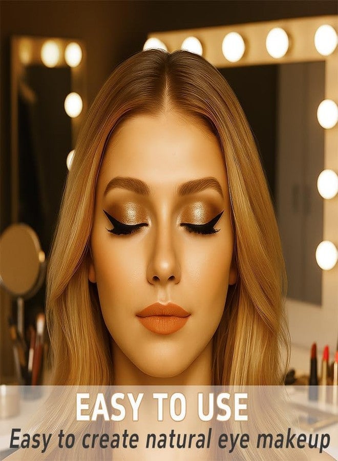 Lazy Eye Shadow Eyelash Patch, Eyeshadow Eyelashes Makeup Stickers with False Lashes & Shadow, Makeup Stencils Sticker, Reusable Colorful Eyes Makeup-Sticker for All Eye Shapes (Gold) - Image 3