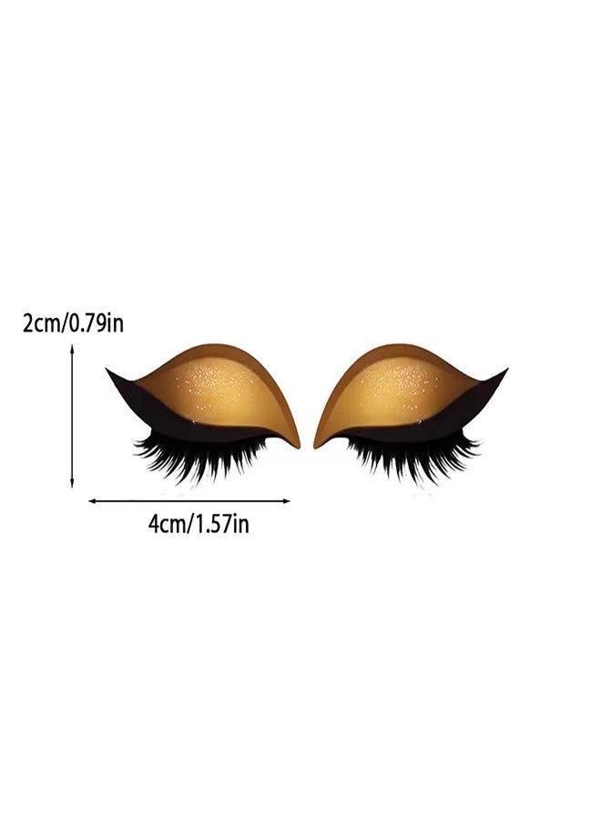 Lazy Eye Shadow Eyelash Patch, Eyeshadow Eyelashes Makeup Stickers with False Lashes & Shadow, Makeup Stencils Sticker, Reusable Colorful Eyes Makeup-Sticker for All Eye Shapes (Gold) - Image 2