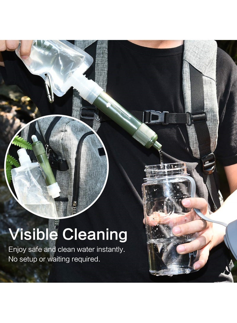 كابتن تيك Outdoor Water Filter, 0.01 Micron Ultra Water Filter,  Portable Emergency Water Filter, Personal Mini Water Purifier, Lightweight Water Filter Straw for Hiking, Camping, Emergency Preparedness - Image 3