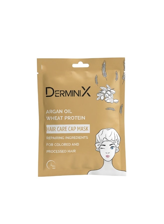 DERMINIX HAIR CARE CAP MASK 1PCS (ARGAN OIL&WHEAT PROTEIN) - Image 1