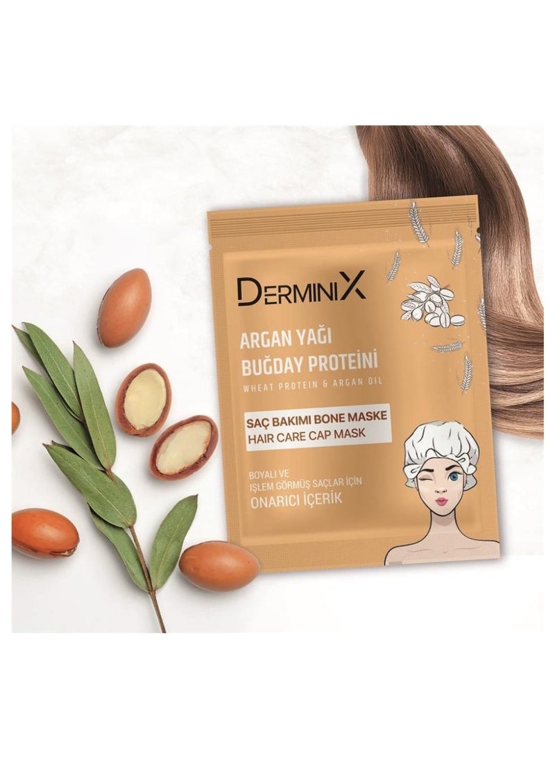 DERMINIX HAIR CARE CAP MASK 1PCS (ARGAN OIL&WHEAT PROTEIN) - Image 3