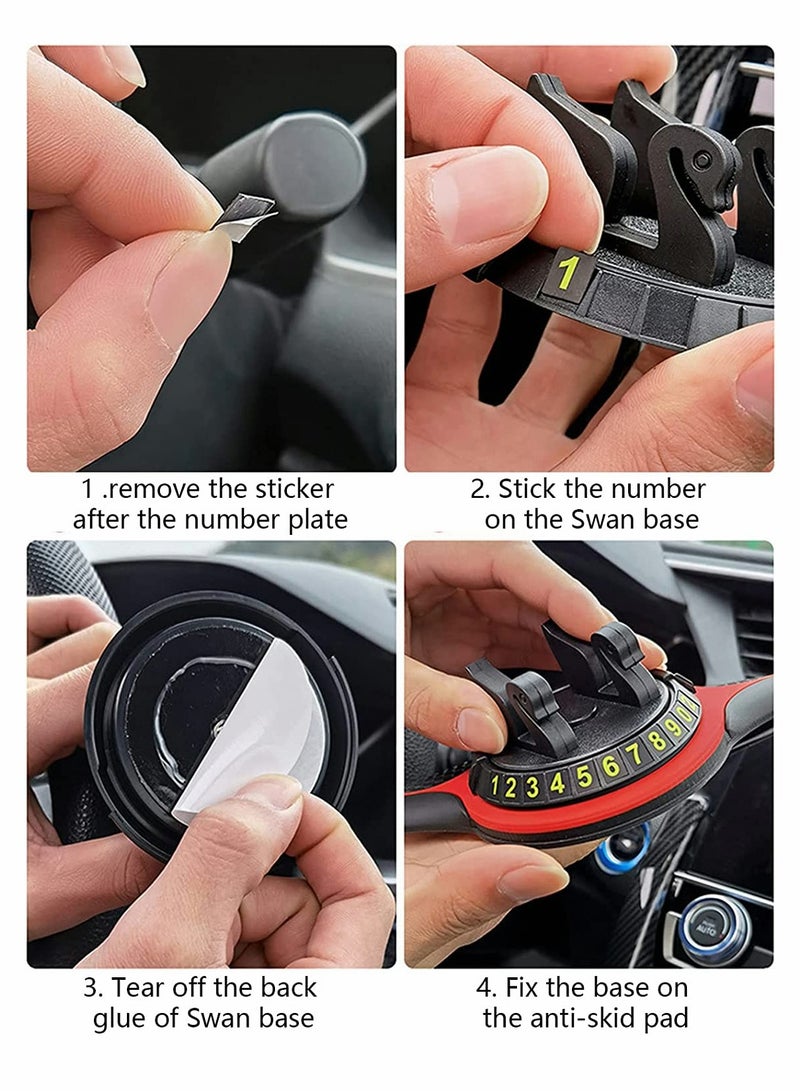 Non Slip Phone Pad for Car Non Slip 3 in 1 Car Phone Pad Cute Animal Dolls Car Phone Pad Holder with Universal Cell Phone Holder Number Plate Stickers Anti Slip Mat for Car - Image 5