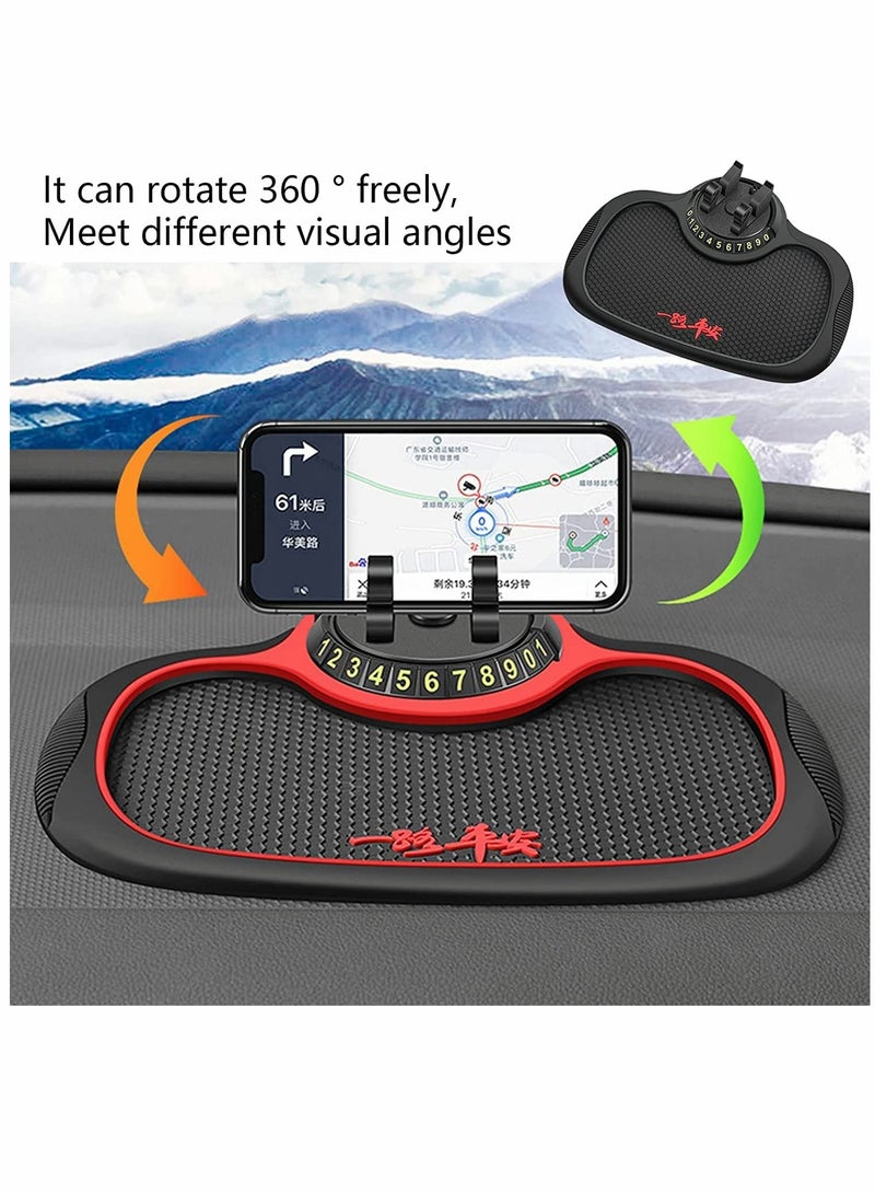 Non Slip Phone Pad for Car Non Slip 3 in 1 Car Phone Pad Cute Animal Dolls Car Phone Pad Holder with Universal Cell Phone Holder Number Plate Stickers Anti Slip Mat for Car - Image 4