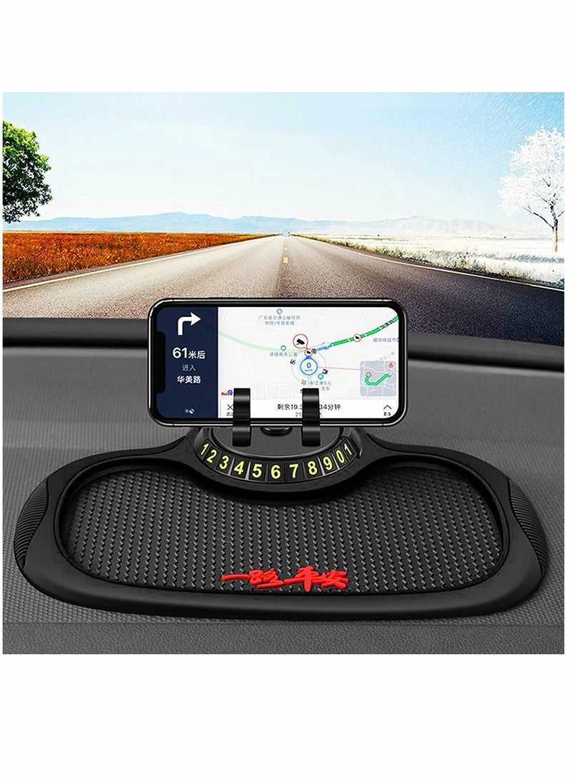 Non Slip Phone Pad for Car Non Slip 3 in 1 Car Phone Pad Cute Animal Dolls Car Phone Pad Holder with Universal Cell Phone Holder Number Plate Stickers Anti Slip Mat for Car - Image 1