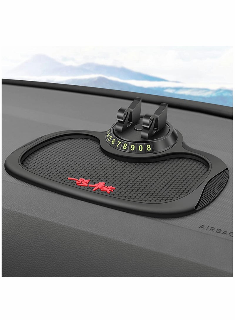 Non Slip Phone Pad for Car Non Slip 3 in 1 Car Phone Pad Cute Animal Dolls Car Phone Pad Holder with Universal Cell Phone Holder Number Plate Stickers Anti Slip Mat for Car - Image 2
