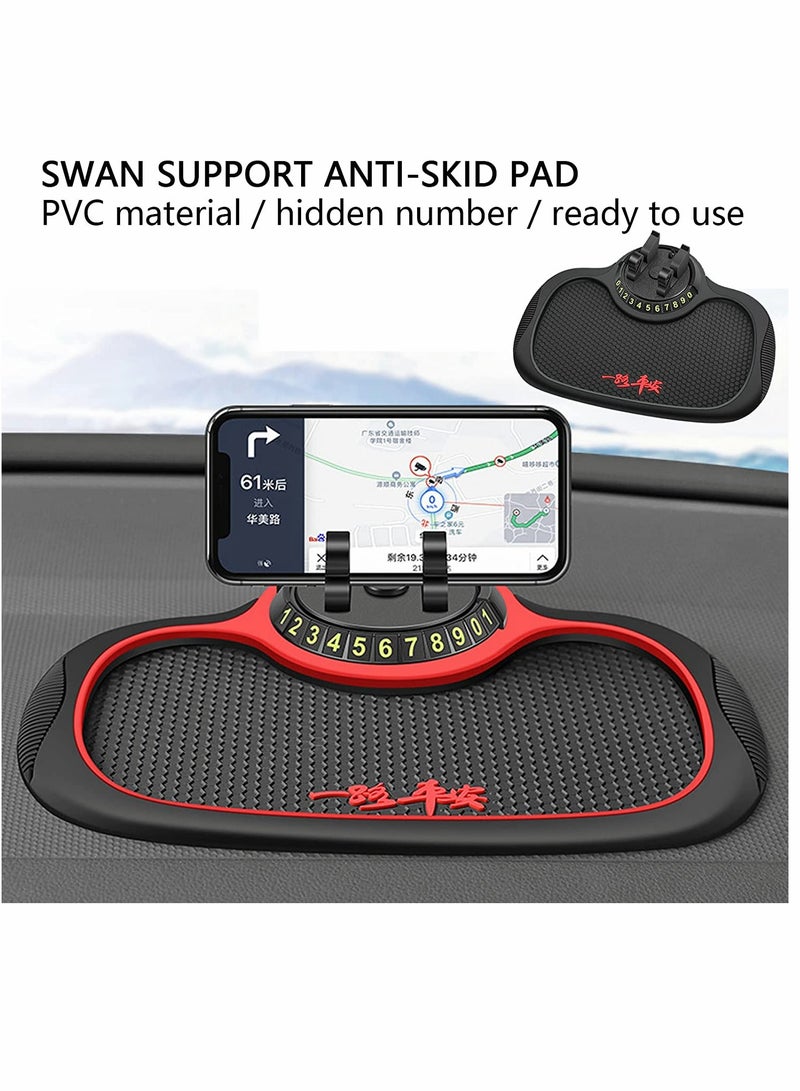 Non Slip Phone Pad for Car Non Slip 3 in 1 Car Phone Pad Cute Animal Dolls Car Phone Pad Holder with Universal Cell Phone Holder Number Plate Stickers Anti Slip Mat for Car - Image 3