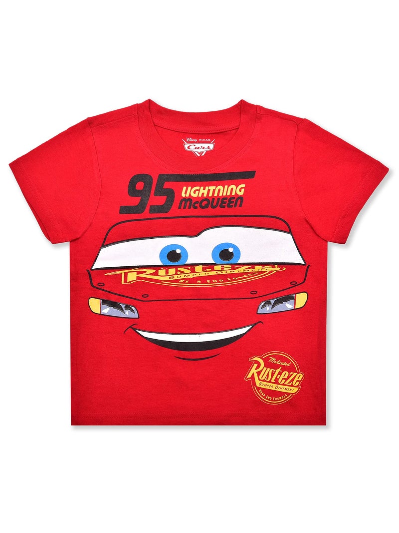 Disney Cars Lightning McQueen Boys Short Sleeve T-Shirt and Shorts Set for Toddler, Little and Big Kids - Image 2