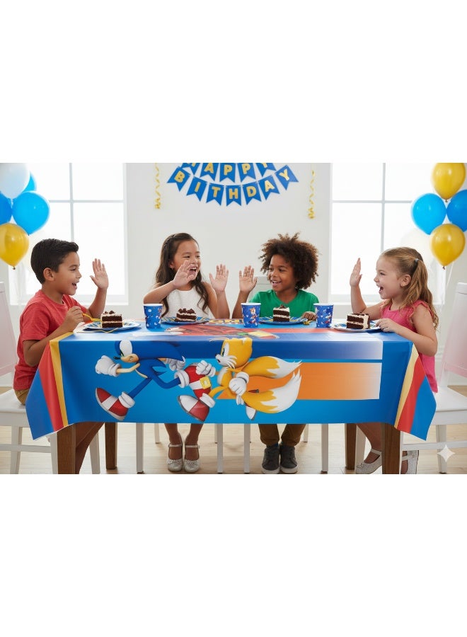 Ciao Sonic the Hedgehog Plastic Tablecloth – 120 x 180 cm Party Table Cover with Sonic, Tails & Knuckles Design - Image 3