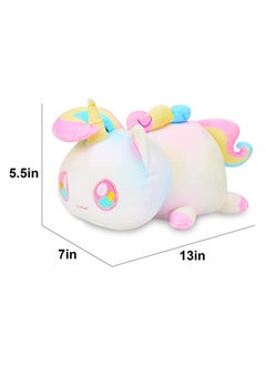 Excefore Cat Plush, 10" Plushies Collectible, Plushies Cat Mee Meow, Cat Food Stuffed Animal Plush Pillow, Cartoon Cat Stuffed Animal Figure Toy Plush Pillow Gift for Fans Kids (Rainbow Cat)  - Image 2