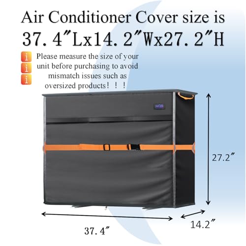 NGB Mini Split Air Conditioner Cover for Outside Units600D Waterproof Air Conditioner Mini Split CoverOutdoor Rectangular Air Conditioner Covers for AC Units Fits up to374L x 142W x 272H - Image 3