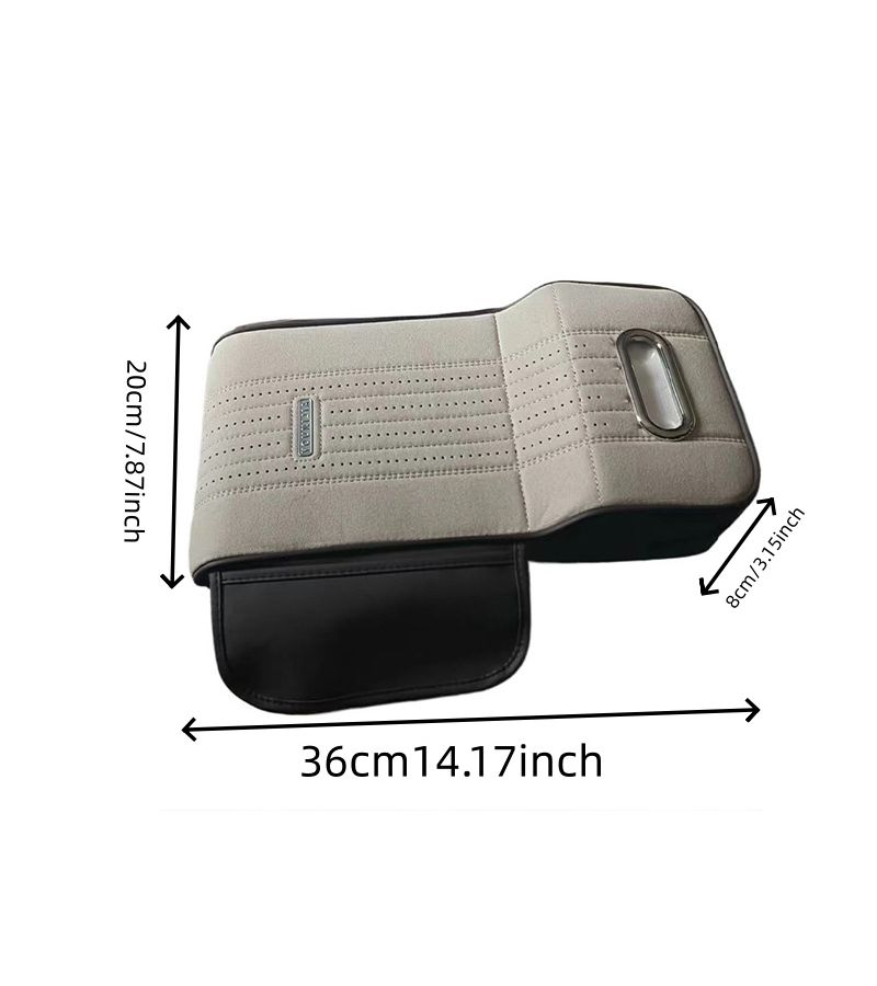 Beige PU Leather Seat Gap Car Pad Tissue Box Holder Pull Up Tools Wedge Coin Slot Crevice Organizer Storage Bag For Car Seat Infills Flocking Lining Mute Anti-Shaking Self-Adhesive Installation - Image 2