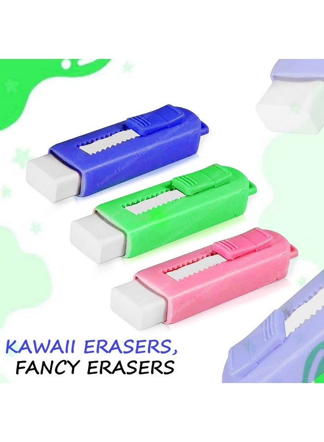 فنبلاست ممحاة فن بلاست للأطفال - مجموعة ممحاة على شكل قاطع للأطفال، مجموعة أدوات مكتبية للأطفال، ممحاة مطاطية للأطفال، ممحاة كاواي، ممحاة كهدية عيد ميلاد - عبوة من 3 قطع (ألوان وتصميم عشوائي) - Image 4