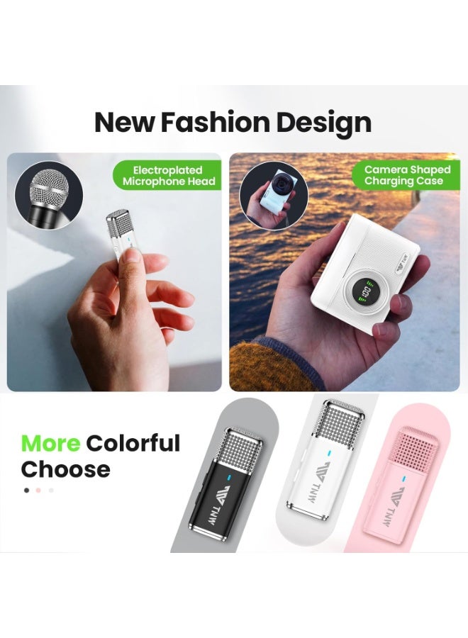 TNW Wireless Lavalier Microphone for iPhone & Android – Dual Lapel Mic with 70M Range, 45H Battery, Built-in Wind Filter, ANC Noise Cancellation, Ideal for Interviews, Vlogs, Live Streaming (White) - Image 4