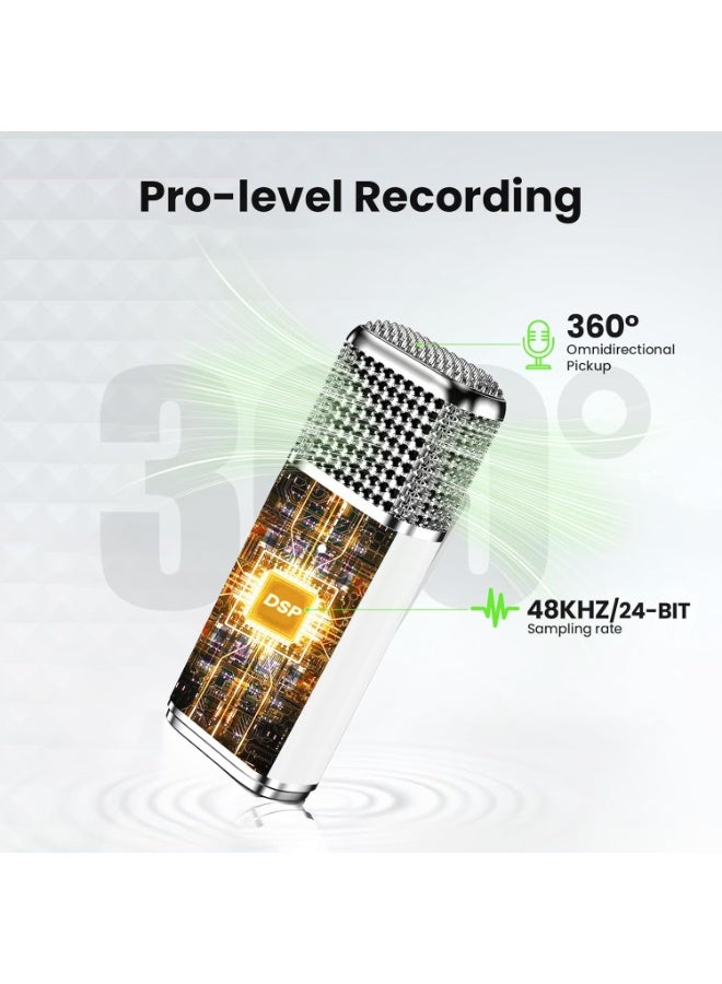 TNW Wireless Lavalier Microphone for iPhone & Android – Dual Lapel Mic with 70M Range, 45H Battery, Built-in Wind Filter, ANC Noise Cancellation, Ideal for Interviews, Vlogs, Live Streaming (White) - Image 3