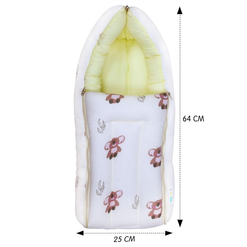 1st Step سرير الأطفال من القطن الموسلين 3 في 1، كيس نوم وعش محمول، فراش أطفال من القطن للمواليد والرضع، مهد محمول، لحمل الأطفال والنوم، سرير نوم للأطفال (YLBEAR) - Image 2