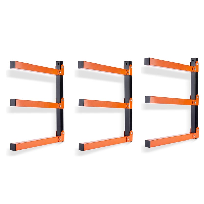 Ultrawall Wall Mount Wood Organizer Racks, Lumber Storage Metal Racks Wood Storage Racks with 3-Level (3 Pack) - Image 1