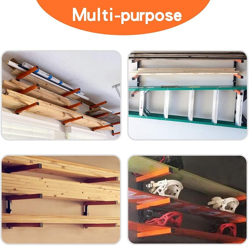 Ultrawall Wall Mount Wood Organizer Racks, Lumber Storage Metal Racks Wood Storage Racks with 3-Level (3 Pack) - Image 5