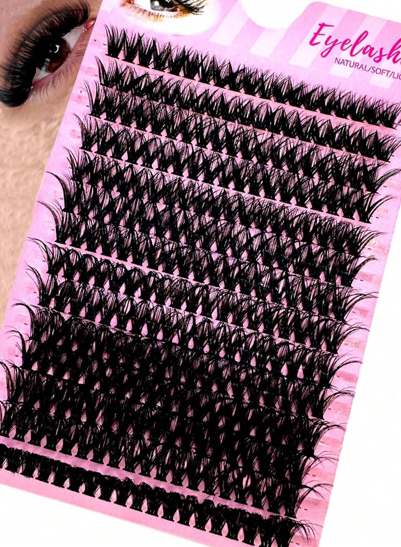 Generic （266PCS ）Curl Fluffy Individual Lashes Natural Look DIY Lash Extensions Fluffy False Eyelashes Individual lash Clusters Reusable Eyelash Extensions 8-16mm, Eyelash Glue Bonding for Make up  - Image 1