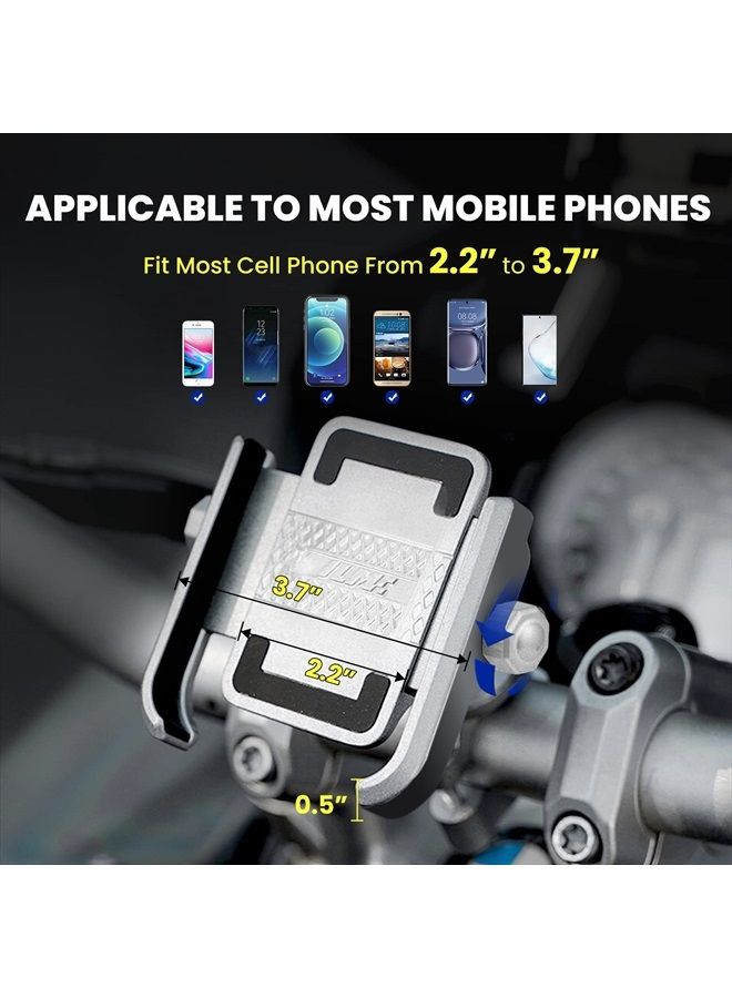 ILM Motorcycle Phone Mount Premium Aluminum Universal Bike Rack Handlebar Holder Fits iPhone 7 | 7 Plus, 8 | 8 Plus, iPhone 12 | 13Pro Max, Galaxy, Holds Phones Up to 3.7" Wide Model A10(Silver) - Image 5