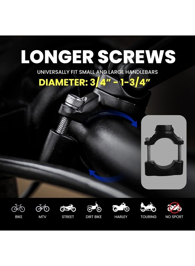 ILM Motorcycle Phone Mount Premium Aluminum Universal Bike Rack Handlebar Holder Fits iPhone 7 | 7 Plus, 8 | 8 Plus, iPhone 12 | 13Pro Max, Galaxy, Holds Phones Up to 3.7" Wide Model A10(Silver) - Image 2