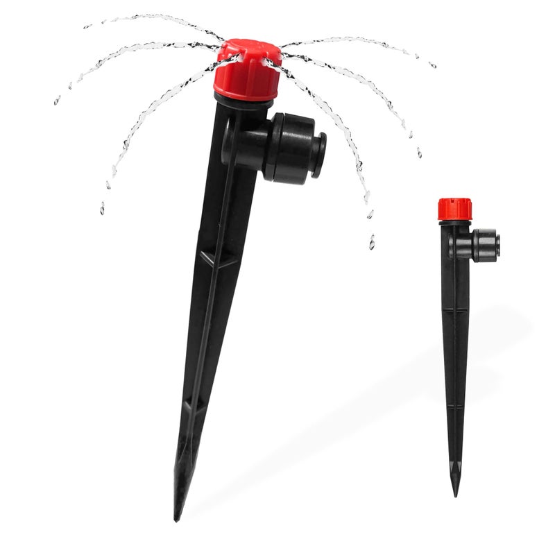 Spalolen 30PCS Push-to-Fit Drip Irrigation Emitters for 1/4 inch Irrigation Tubing, Adjustable 360 Degree Drip Emitter Sprayer with Stake, Irrigation Dripper Sprinklers for Drip Irrigation System - Image 1