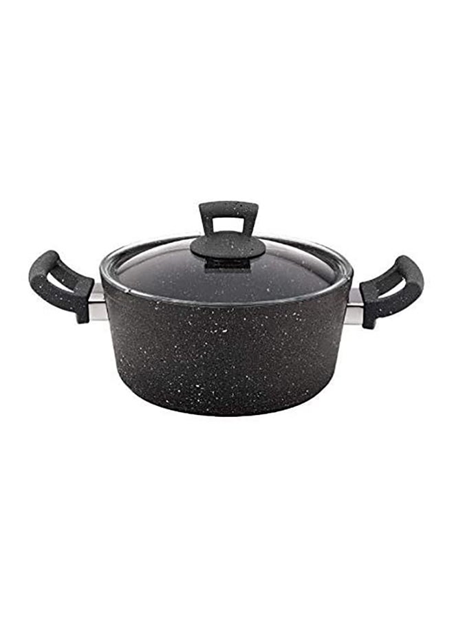 Hascevher Germanitium Cooking Pot 28 cm Non-Stick Granite Pattern with Lid  - Image 1