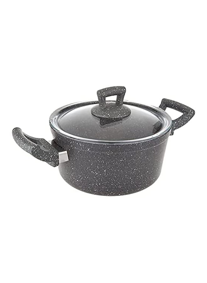 Hascevher Germanitium Cooking Pot 28 cm Non-Stick Granite Pattern with Lid  - Image 4