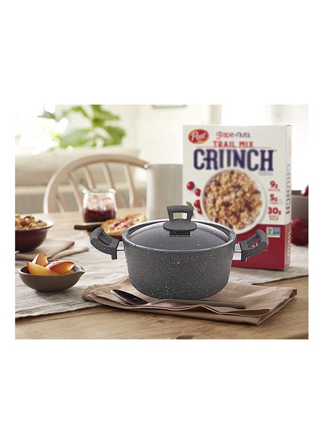 Hascevher Germanitium Cooking Pot 28 cm Non-Stick Granite Pattern with Lid  - Image 5