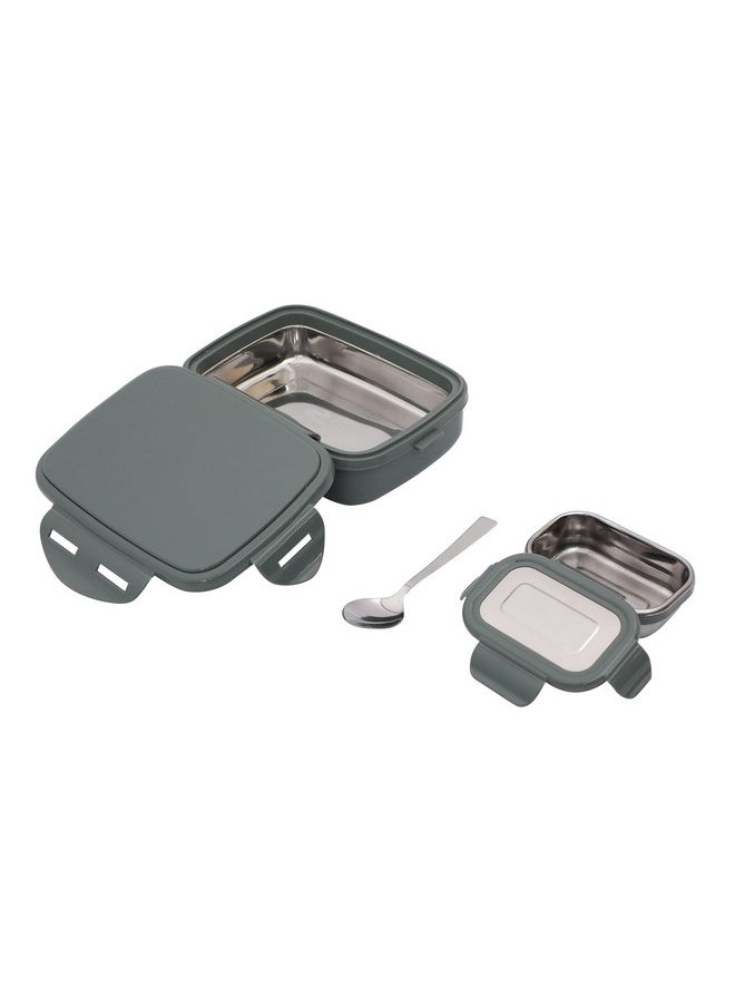 JAYPEE JAYPEE Stainless Steel Insulated Lunch Box Wavesteel Jr. Green, 500 ml, Airtight Tiffin Box for School Kids |Spillproof with Silicon Seal | Food Grade | BPA Free  - Image 3