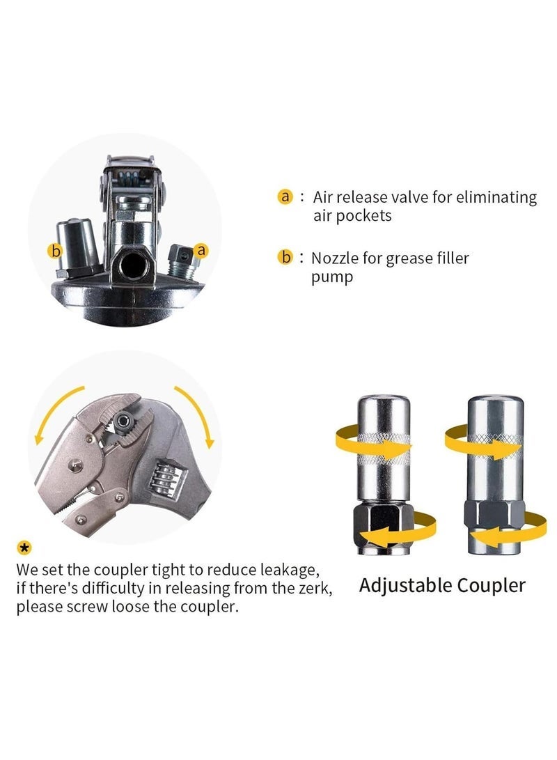 general Grease Gun 6000 PSI Heavy Duty Pistol Grip Grease Gun with 3 Flex Hose, 1 Extension Straight Pipe, 1 Sharp Type Nozzle and 1 Normal Coupler - Image 4