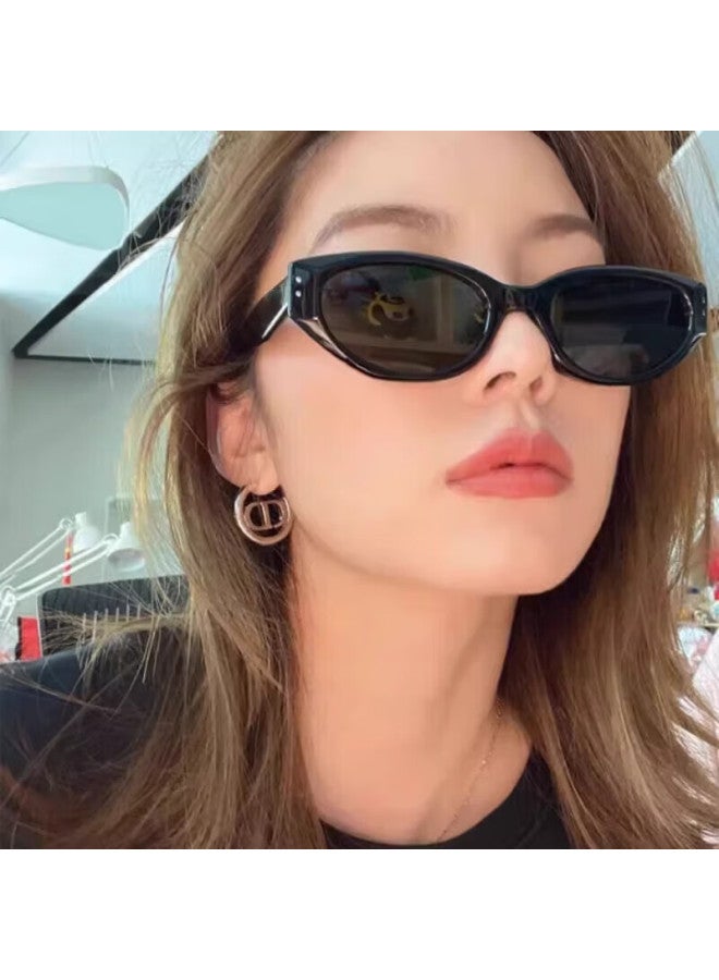 Bwnk Sungl For Women, Retro Cat-eye Style, High-end Narrow Frame Gl, Trendy Uv Protection And Sun Protectio - Image 2