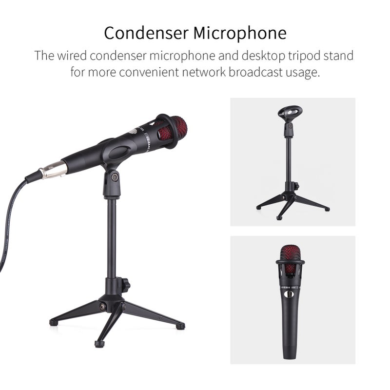 K300 Live Sound Card External Voice Changer Audio Mixer Kit Built-in Rechargeable Battery Multiple Sound Effects with Microphone Mic Stand Earphone for Live Streaming Music Recording Smartphone Computer Game Karaoke - Image 5