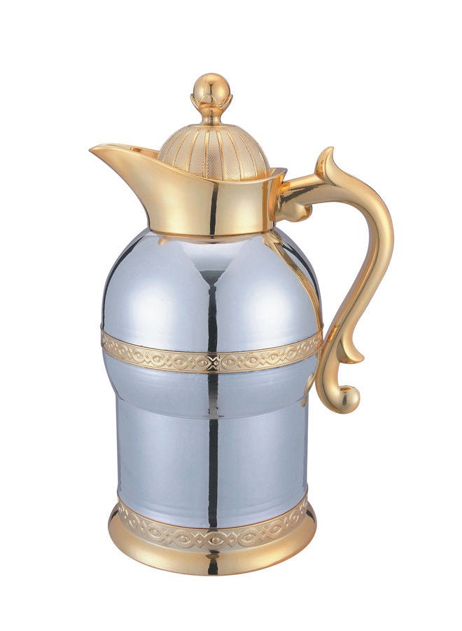 GAZELLA 2-Piece Plastic Coffee/Tea Flask Set 0.6 Liter + 0.8 Liter Silver/Gold - Image 2