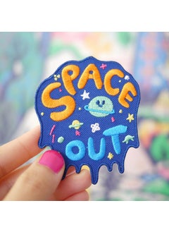 Daily Crafts Daily Crafts Space Themed Iron on Patches Embroidered Applique Patches Stickers Assorted Sew on Repair Patches and Badges Space Out  - Image 2