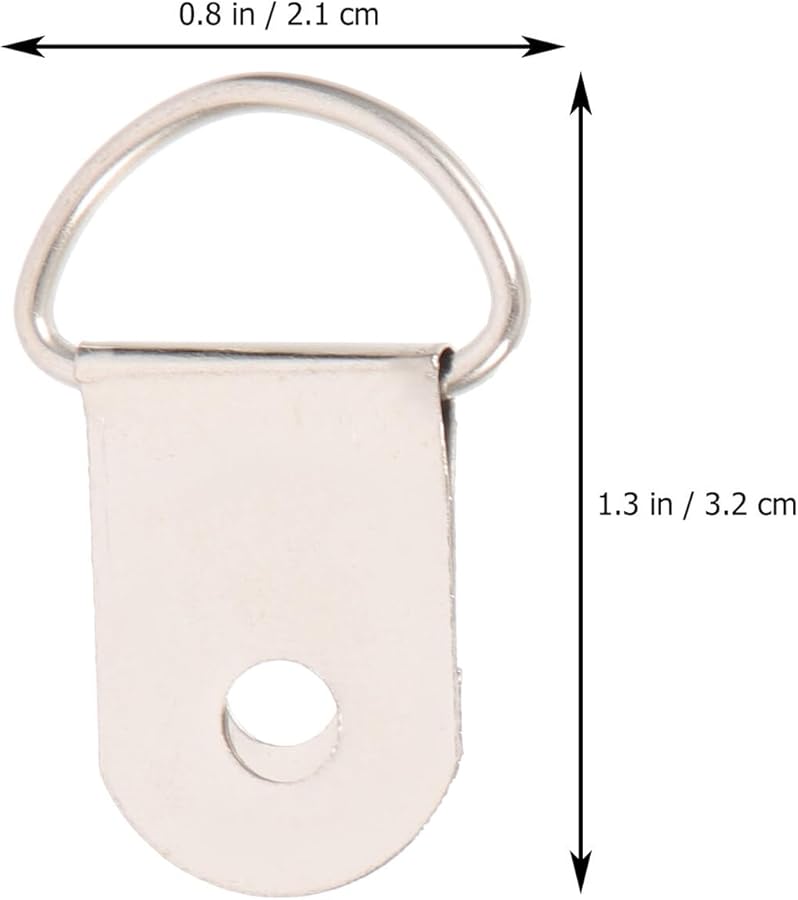 100 قطعة من خطاطيف الإطار الفوتوغرافي نصف الدائري الأسود، حلقات معدنية لتعليق اللوحات والصور - Image 3