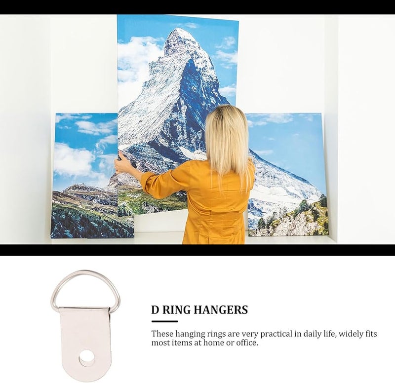 100 قطعة من خطاطيف الإطار الفوتوغرافي نصف الدائري الأسود، حلقات معدنية لتعليق اللوحات والصور - Image 4