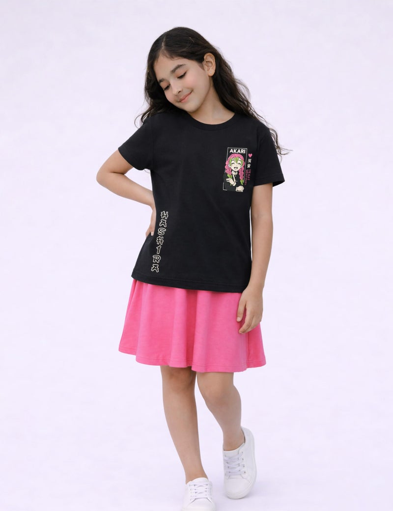 SHODOX® Girls Cotton Blend Printed Regular Fit Half Sleeve Multicolor T-Shirts (Pack of 3) - Image 3
