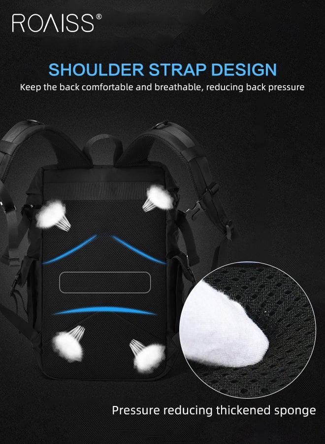 roaiss 39L Travel Large Capacity Backpack for Men Lightweight Simple Commuter Student Bag with Includes Computer Compartment Waterproof Scratch Resistant Outdoor Weekend Hiking Bag  - Image 4