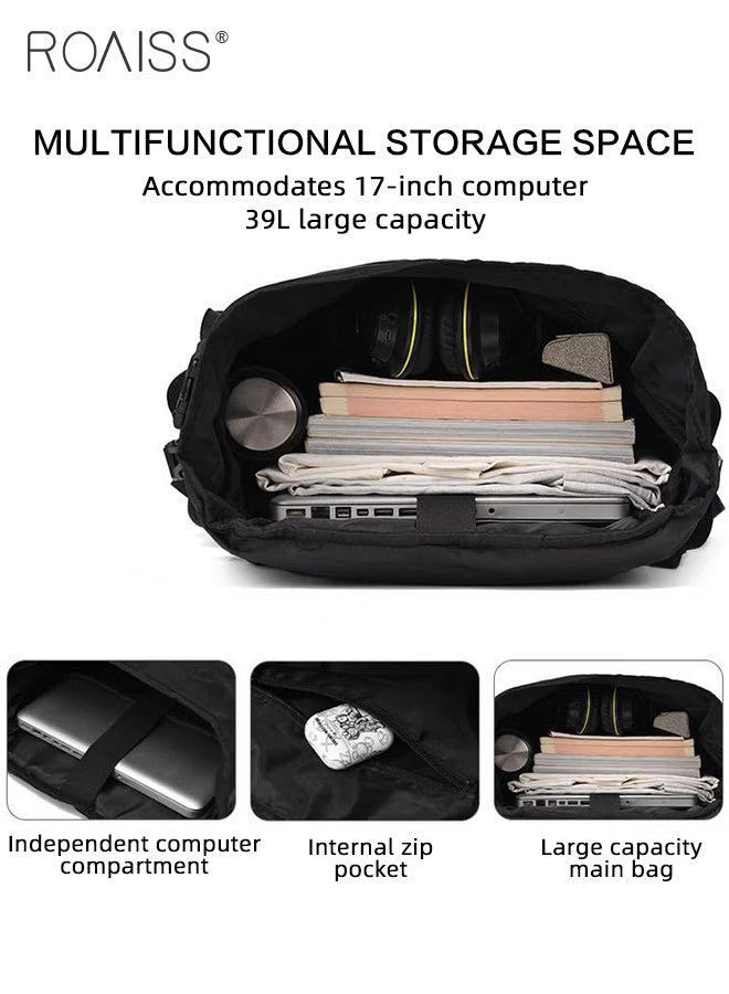 roaiss 39L Travel Large Capacity Backpack for Men Lightweight Simple Commuter Student Bag with Includes Computer Compartment Waterproof Scratch Resistant Outdoor Weekend Hiking Bag  - Image 3