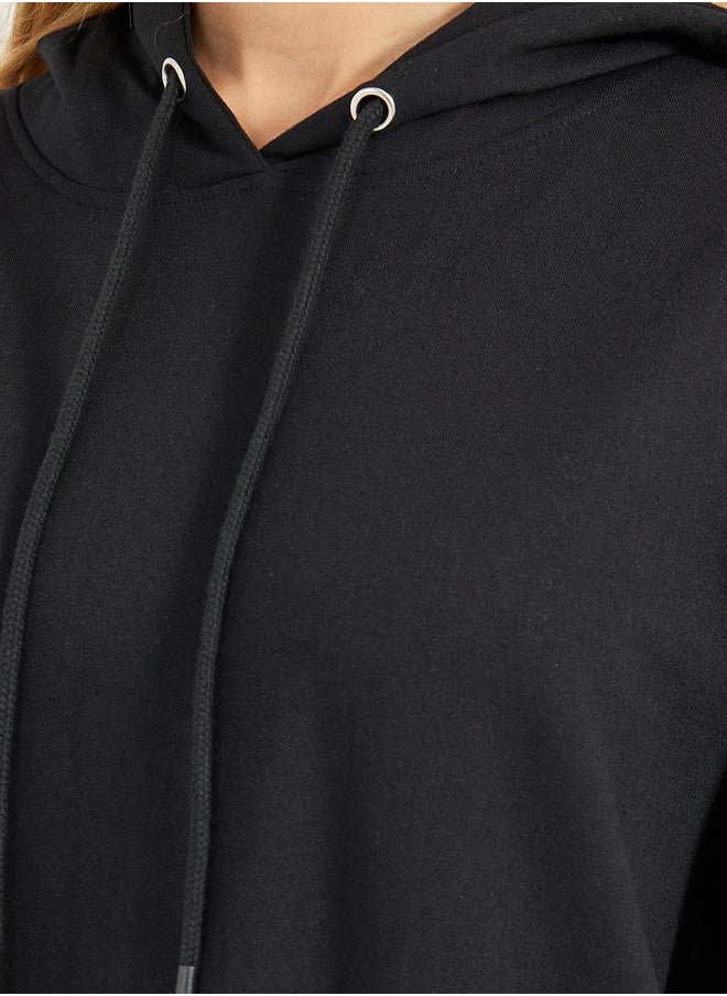 Styli Hooded Black Midi Dress  - Image 3