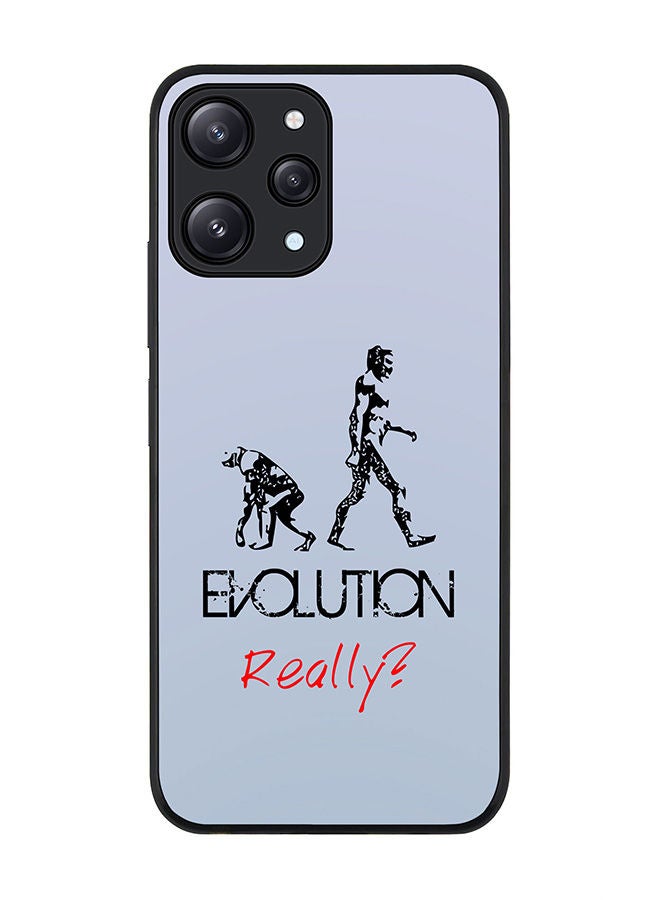 Stylizedd Rugged Black edge case for Xiaomi Redmi 12 4G, Slim fit Soft Case Flexible Rubber Edges Anti Drop TPU Gel Thin Cover -  Evolution, Really (Blue) - Image 1