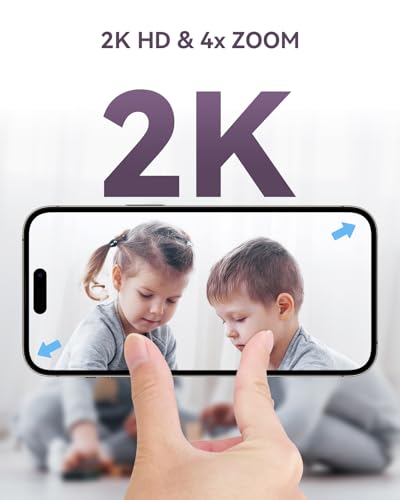 Comfyer Baby/Pet Monitor for Indoor Security, Monitoring with Smart Phone app, 2K QHD Resolution, Auto Tracking/Motion Dection, 2-Way Audio Talk, Night Vision, Pan-Tilt Camera - Image 3