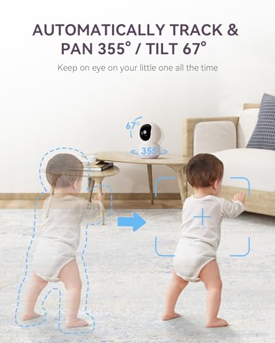 Comfyer Baby/Pet Monitor for Indoor Security, Monitoring with Smart Phone app, 2K QHD Resolution, Auto Tracking/Motion Dection, 2-Way Audio Talk, Night Vision, Pan-Tilt Camera - Image 5