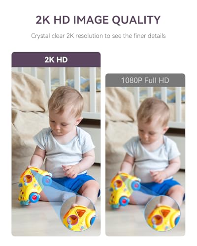 Comfyer Baby/Pet Monitor for Indoor Security, Monitoring with Smart Phone app, 2K QHD Resolution, Auto Tracking/Motion Dection, 2-Way Audio Talk, Night Vision, Pan-Tilt Camera - Image 4