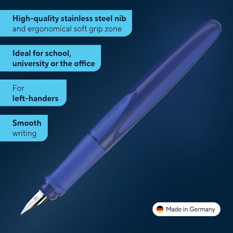 Schneider Ray 168415 Fountain Pen Left Handed with Standard Ink Cartridge Royal Blue Space Blue - Image 2