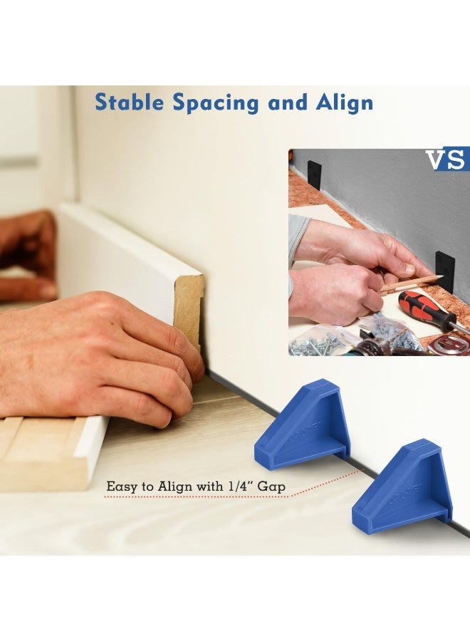 Tezoro Flooring Spacers,Laminate Wood Flooring Tools,Compatible w/Vinyl Plank, Hardwood & Floating Floor Installation etc,Hardwood Flooring w/1/4 Gap,Special Triangle Stay in Place (24) - Image 5