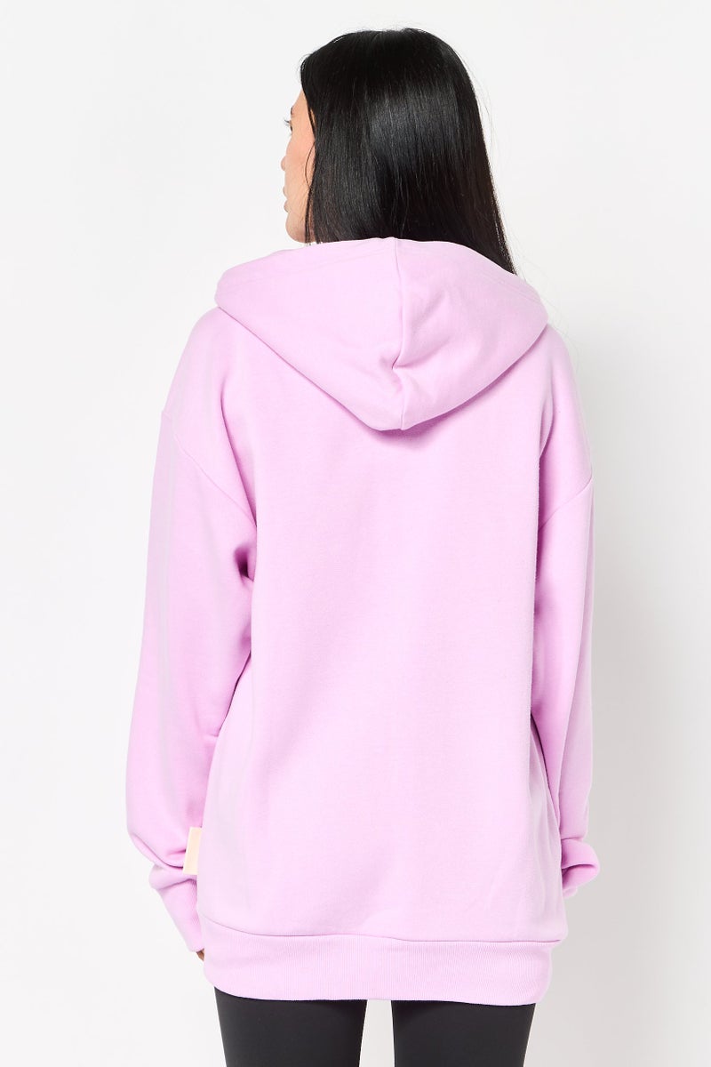 Adidas هودي خارجي طويل الأكمام للنساء، رياضي، وردي - Image 4