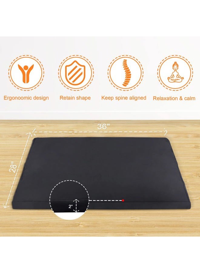 FelizMax Zabuton Meditation Mat 92×71×5cm Luxurious Meditation Cushion for Kneeling Sitting Large Floor Pillow Zafu/Bench-Washable Cotton Cover 100% Organic Cotton Filling-Match Buckwheat Pillow-Purple - Image 5